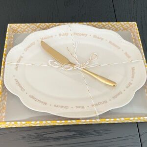 Cheese Platter with Gold Knife